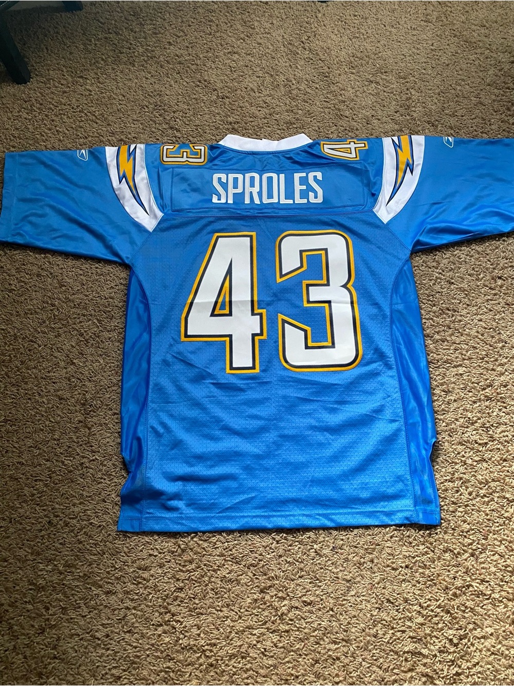Reebok NFL Chargers Football Jerseys Sproles #43 Blue Men’s Size Medium - Picture 7 of 10